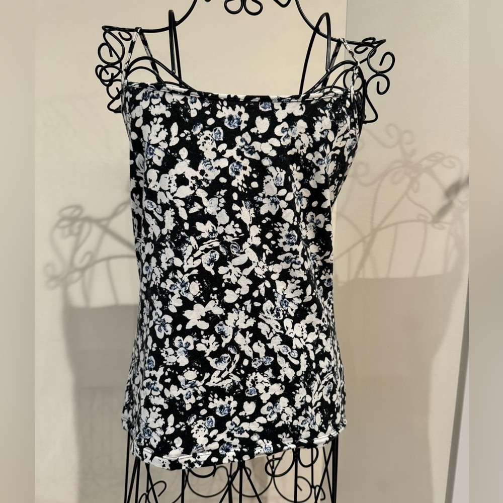 Loft black floral cami